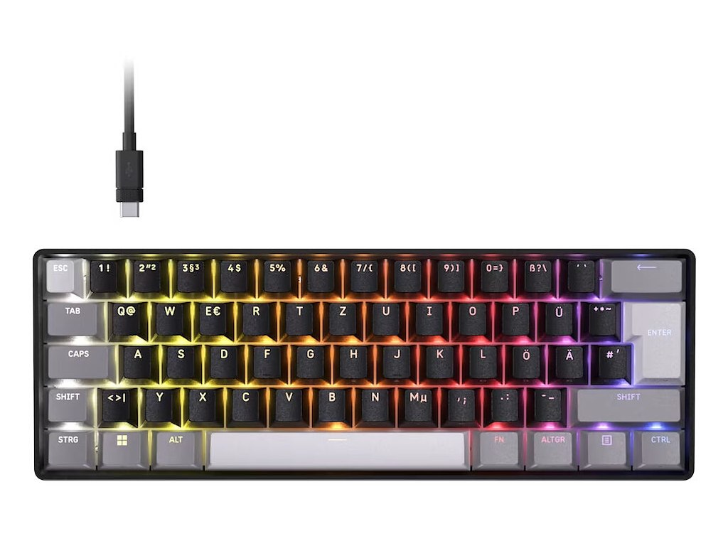 Corsair CLIPPER PRO MINI 60 Hall Effect tastatur Spil USB QWERTZ Tysk Sort