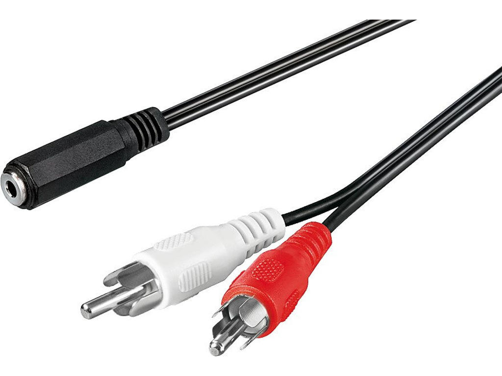 Microconnect AUDLRC14 lydkabel 1,4 m 3.5mm 2 x RCA Sort