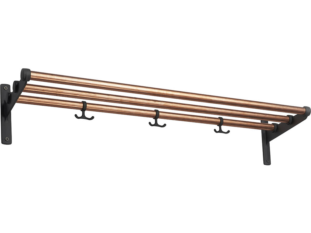 Hatte- og skohylde, Nostalgi, L=1000 mm kobber/sort, Essem Design DK
