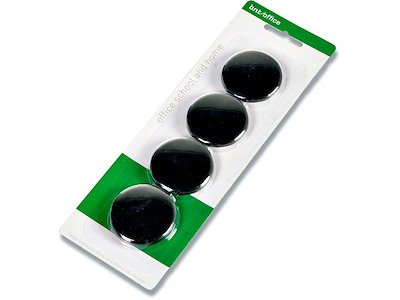 Magneter, Sort, Ø4 cm, 4 stk, BNT Office 