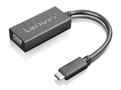 Lenovo USB-C to VGA USB grafisk adapter 1920 x 1200 pixel Sort