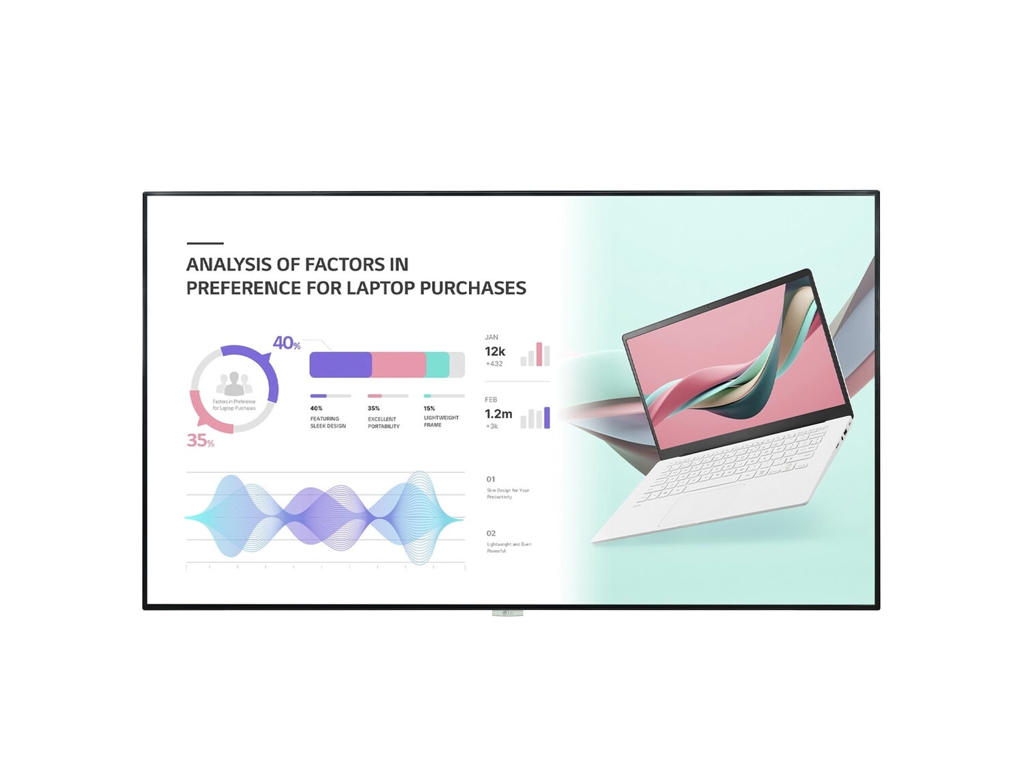 LG 98UH5J-H skilte display Digital fladpaneldisplay 2,49 m (98") LCD Wi-Fi 500 cd/m² 4K Ultra HD Sort WebOS 24/7