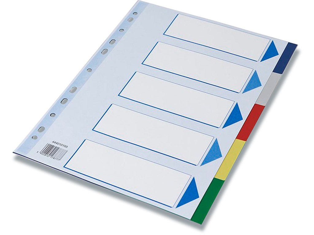 Faneblade, A4, 5-delt, Flerfarvet, Q-Line 