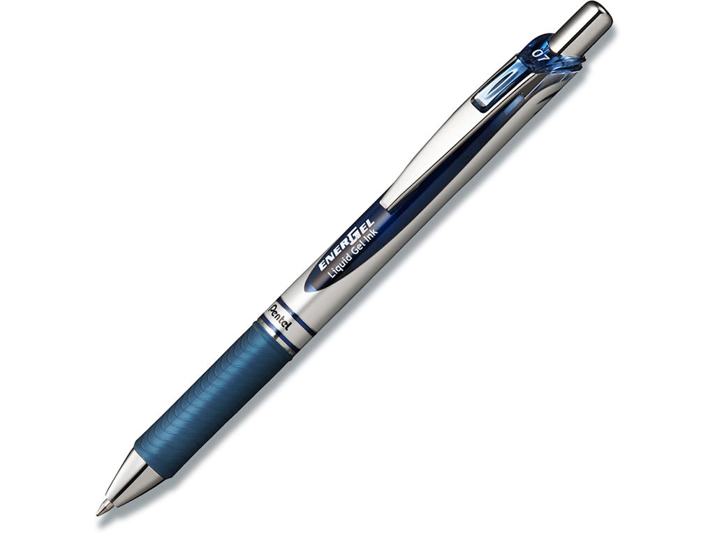Rollerball gelpen, 0.7 mm, 0.35 mm, Blåsort, Pentel EnerGel BL77-CA