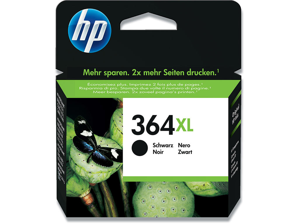 Blækpatron, 1 stk, 550 sider, Black-sort, HP 364XL
