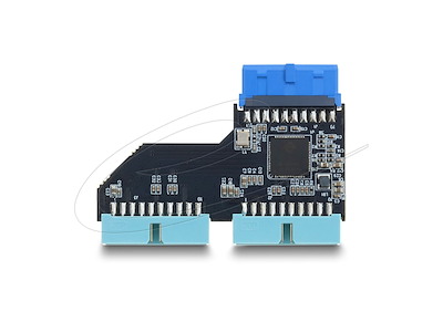 DeLOCK 67341 kabel kønsskifter USB 5 Gbps 20 pin header 2x USB 5 Gbps 20 pin header Sort, Blå