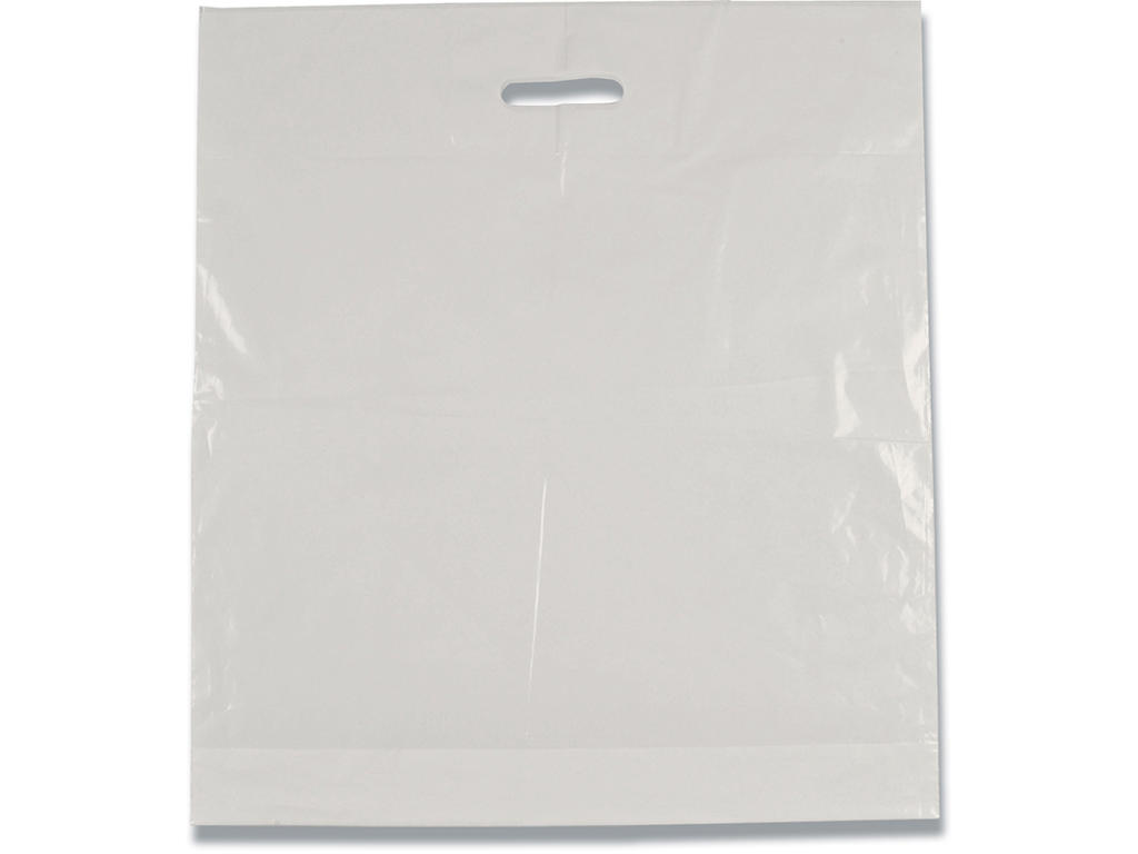 Bærepose - plast, 52x55cm, Hvid, 500 stk, Abena 