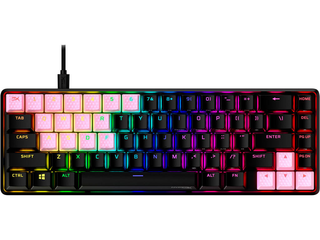 HyperX gummitaster – Gaming-tilbehørskit – pink (US-layout)