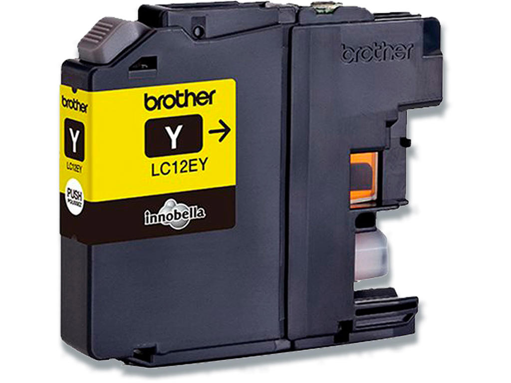 Blækpatron, 1 stk, 1.200 sider, Yellow-gul, Brother LC12EY