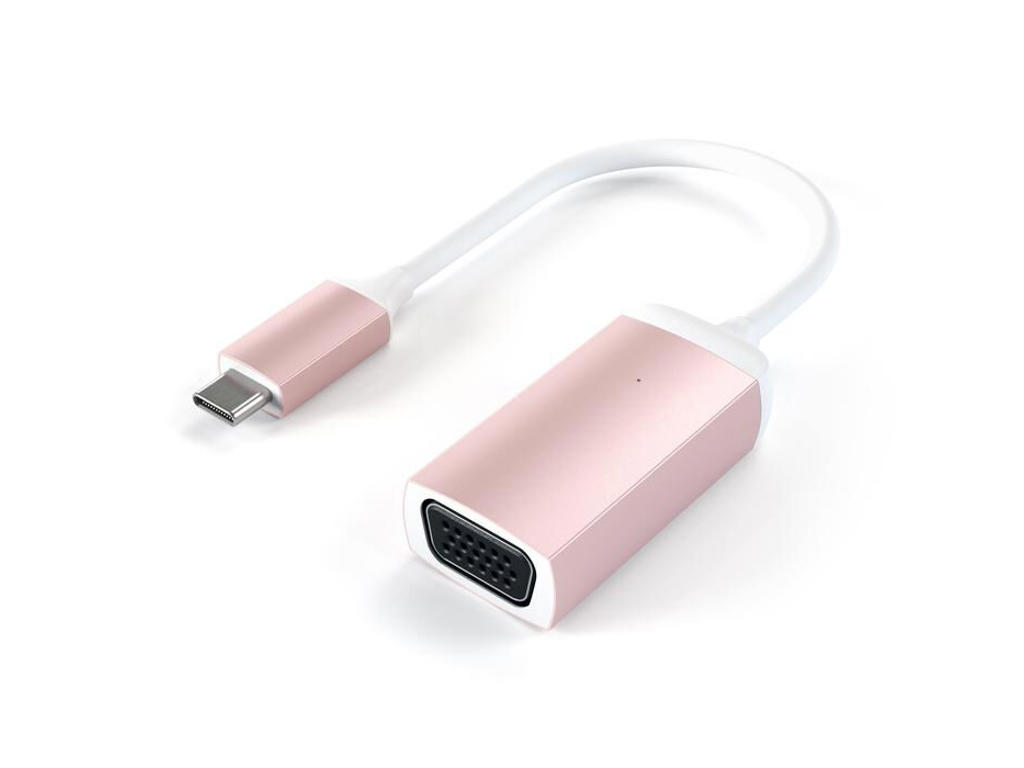Satechi ST-TCVGAR videokabel adapter USB Type-C VGA (D-Sub) Lyserød guld