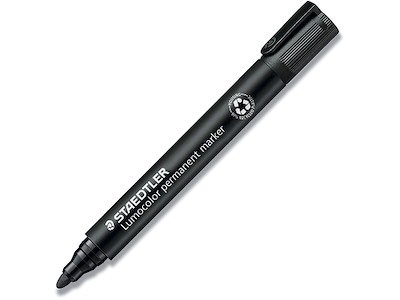 Marker, Rund spids, 2 mm, Sort, Staedtler Lumocolor 352