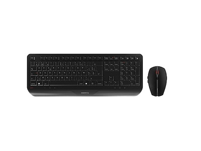 CHERRY Gentix Desktop tastatur Mus inkluderet Kontor RF trådløst Schweizisk Sort