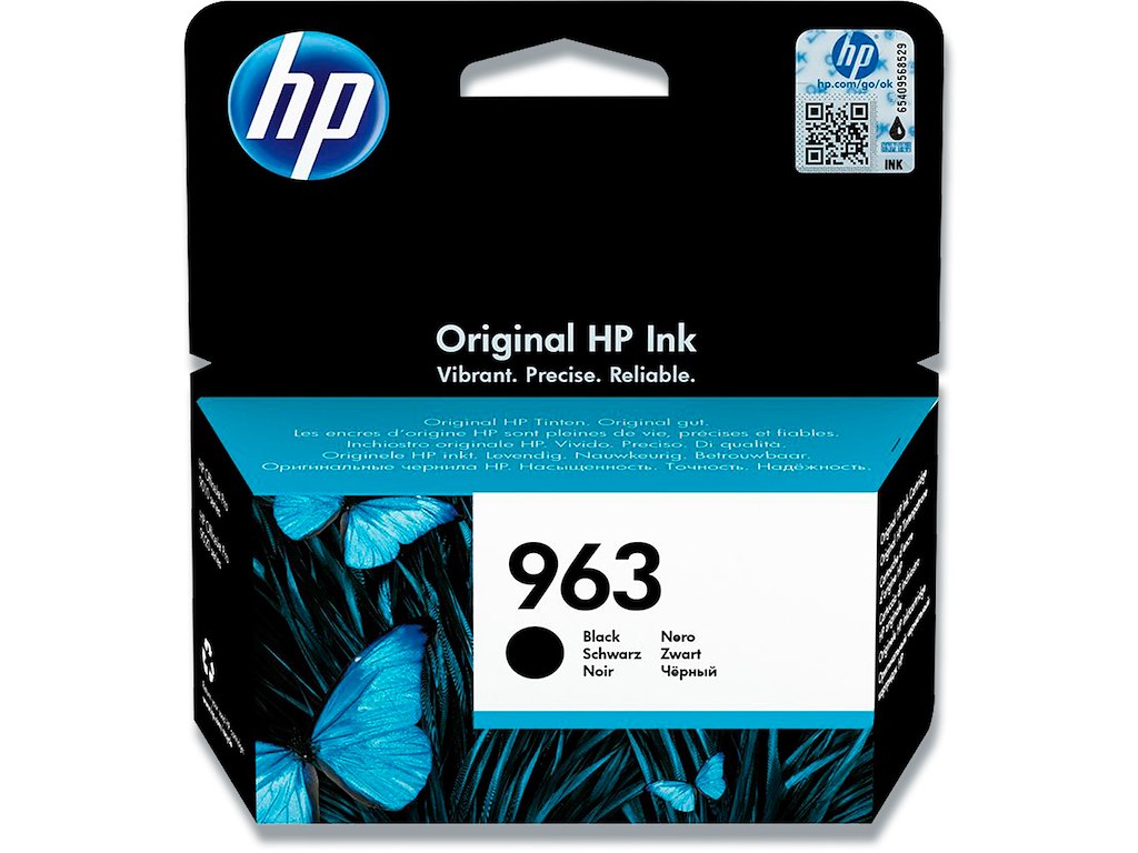Blækpatron, 1 stk, 1000 sider, Black-sort, HP 963