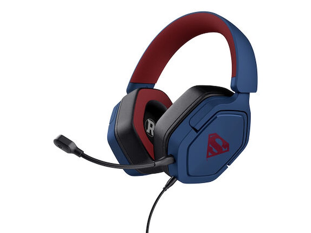 Trust GXT492SM Carus Headset Ledningsført Spil Blå, Rød
