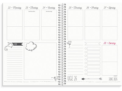 Kalender, 2026, Doodle I A5, 1 uge pr. opslag, Mayland