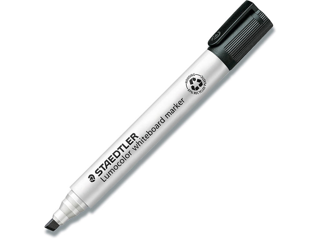 Whiteboard marker, Skrå spids, Sort, 2-5 mm, Staedtler Lumocolor 351