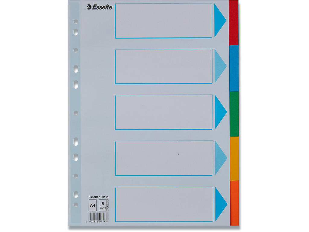 Faneblade, A4, 5-delt, Flerfarvet, Esselte 