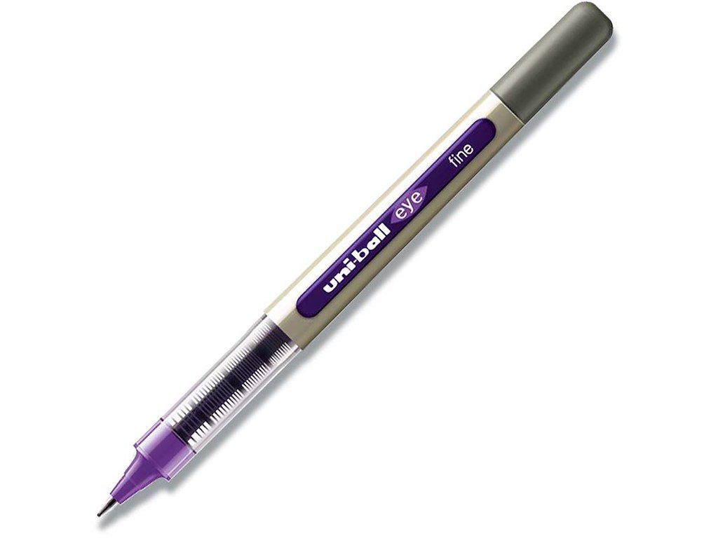 Rollerball pen, 0.7 mm, 0.3 mm, Violet, uni-ball Eye Fine UB-157E-55