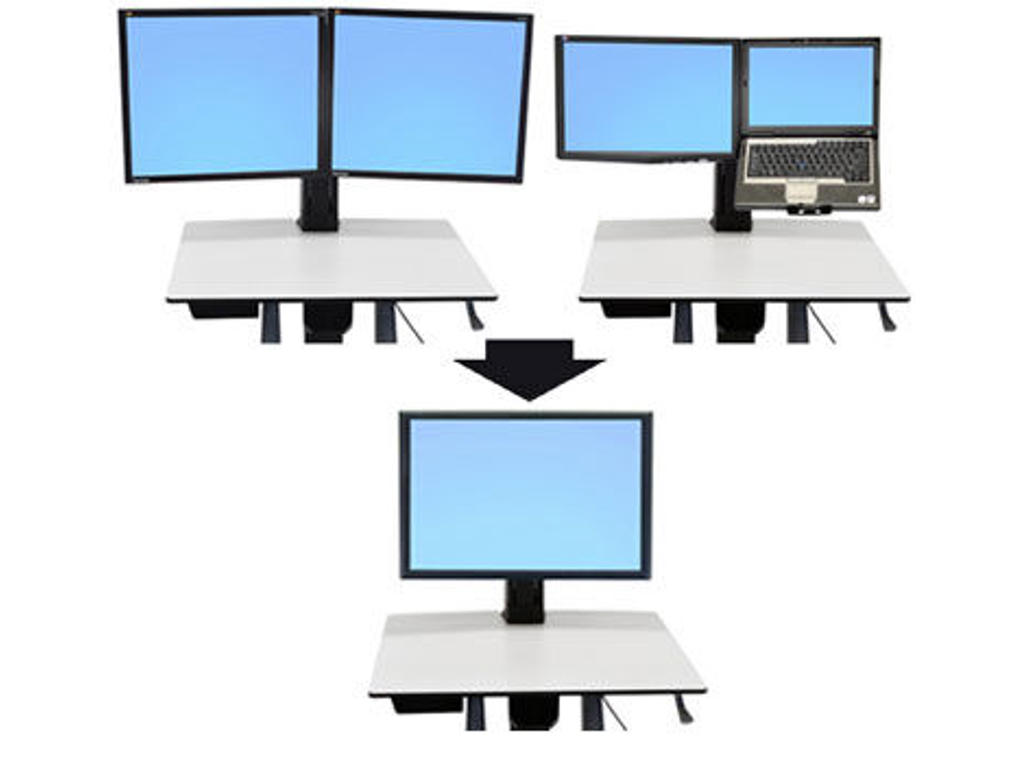 Ergotron WorkFit Convert-to-Single HD Kit from Dual or LCD & Laptop 76,2 cm (30") Skrivebord