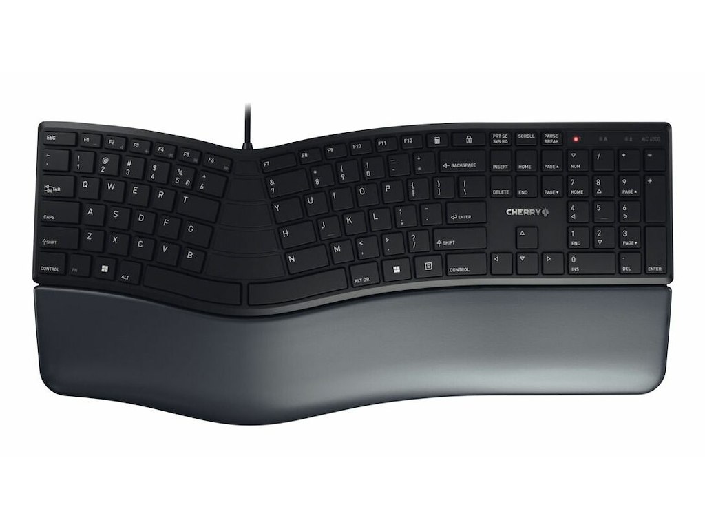 CHERRY KC 4500 ERGO tastatur Universel USB AZERTY Belgisk Sort