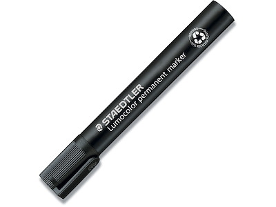Marker, Skrå spids, 2-5 mm, Sort, Staedtler Lumocolor 350