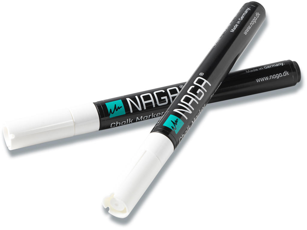 Kalk marker, 2 mm, Hvid, 2 stk, Naga Dry Erase