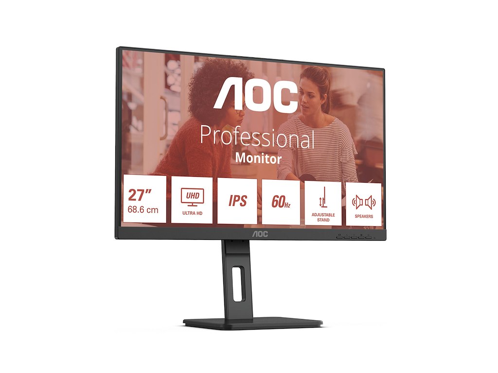 AOC E3 U27E3UF computerskærm 68,6 cm (27") 3840 x 2160 pixel 4K Ultra HD LED Sort