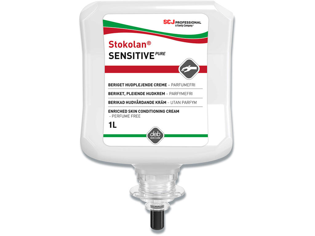 Hudcreme, Uden farve og parfume, 1000 ml, Refill, SCJ Professional Stokolan Sensitive PURE