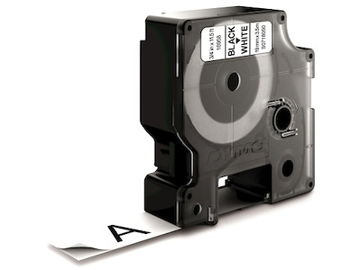 Labeltape, 19mm x 3.5m, Sort på Hvid, 1 rulle, Dymo D1 16958