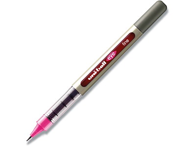 Rollerball pen, 0.7 mm, 0.3 mm, Pink, uni-ball Eye Fine UB-157-56