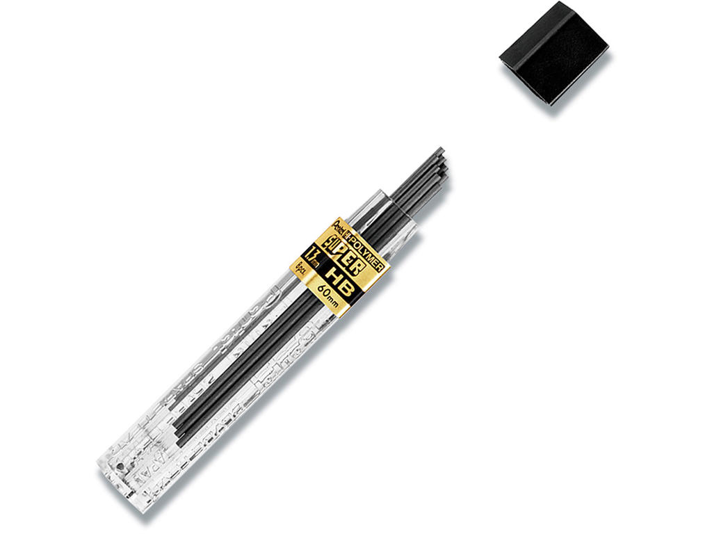 Blyantstifter, 1.3 mm, HB, 8 stifter, Pentel Hi-Polymer CH13