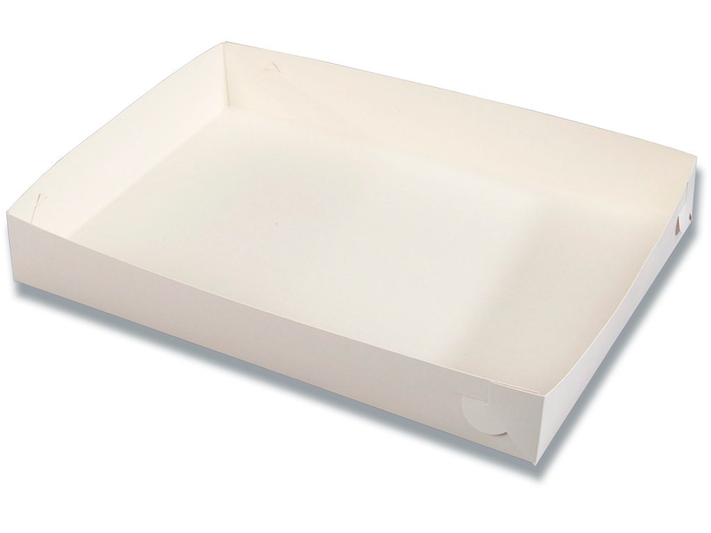 Kageæske, Hvid, 450x320x65mm, 100 stk, Smørrebrødsæske