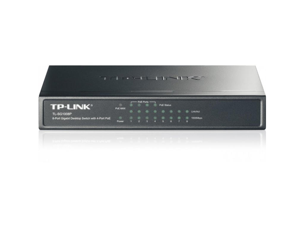 TP-Link TL-SG1008P netværksswitch Ikke administreret Gigabit Ethernet (10/100/1000) Strøm over Ethernet (PoE) Hasselnød