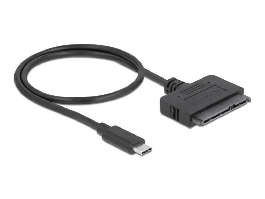 DeLOCK 63803 kabel kønsskifter USB C 22-pin SATA Sort