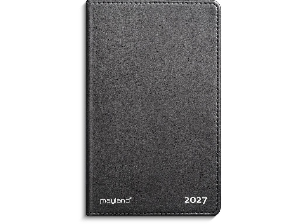 Kalender, 2027, Notering, 2 dage pr. side, Sort, Mayland
