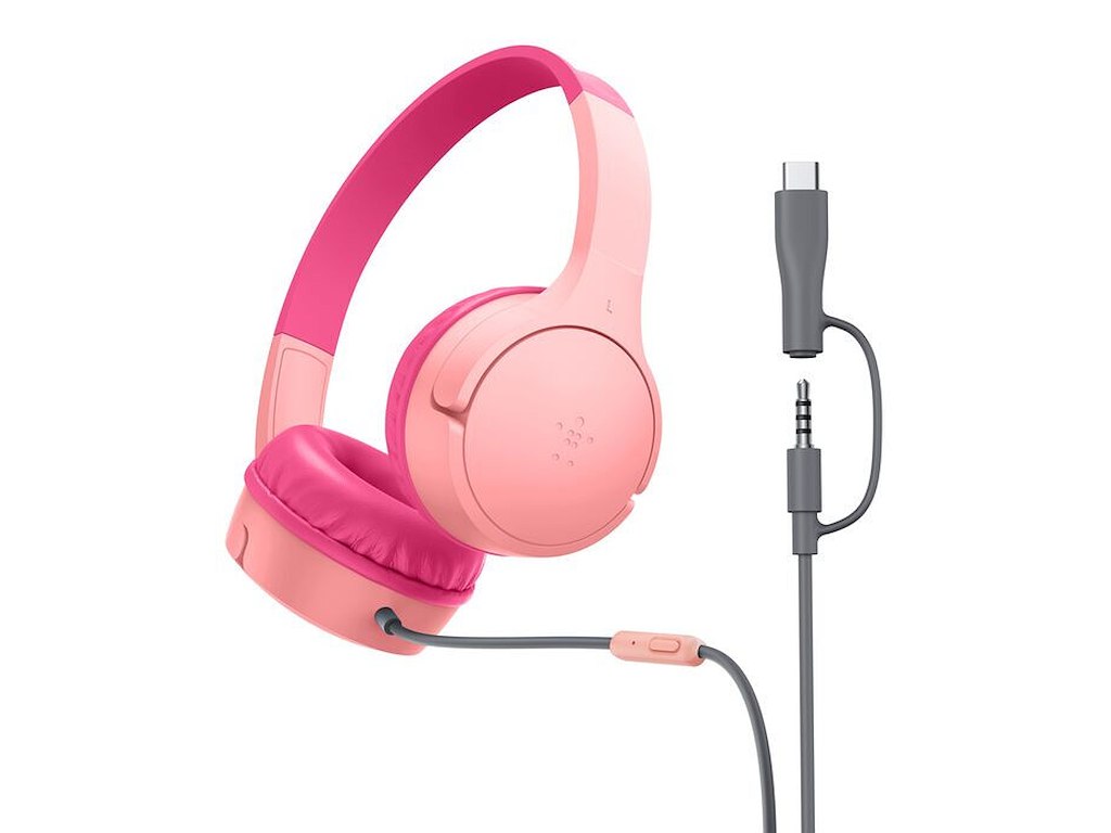 Belkin SoundForm Mini Headset Ledningsført Opkald/musik USB Type-C Lyserød