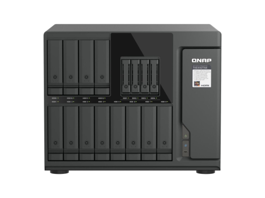 QNAP TVS-H1677AX-R5-16G NAS & lagringsserver Tower AMD Ryzen™ 5 16 GB DDR5 0 TB QuTS hero Sort
