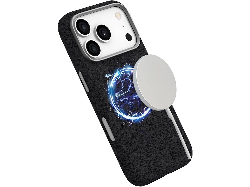 eSTUFF INFINITE (GRS) VENICE iPhone 18 Pro Black PU Leather Magnetic Cover. Material: 65% (GRS) recycled PC and 21% (GRS) recycled TPU mobiltelefon etui Sort