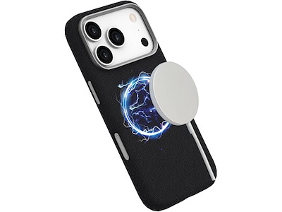 eSTUFF INFINITE (GRS) VENICE iPhone 18 Pro Black PU Leather Magnetic Cover. Material: 65% (GRS) recycled PC and 21% (GRS) recycled TPU mobiltelefon etui Sort