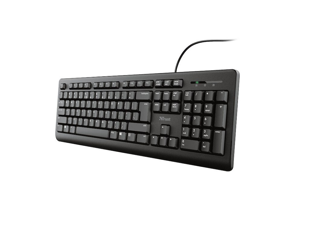Trust Primo tastatur Medicinsk USB Nordisk Sort