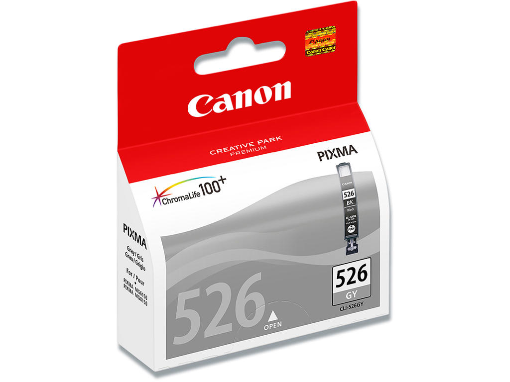 Blækpatron, 1 stk, 526 sider, Grey-grå, Canon CLI-526GY