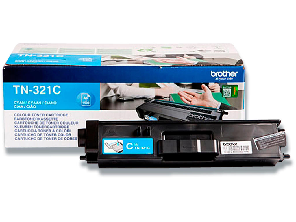 Toner, TN321C, Cyan-blå, 1.500 sider, Brother 