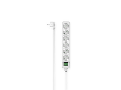 Hama 00223008 stikdåse 3 m 6 AC stikkontakt(er) Hvid