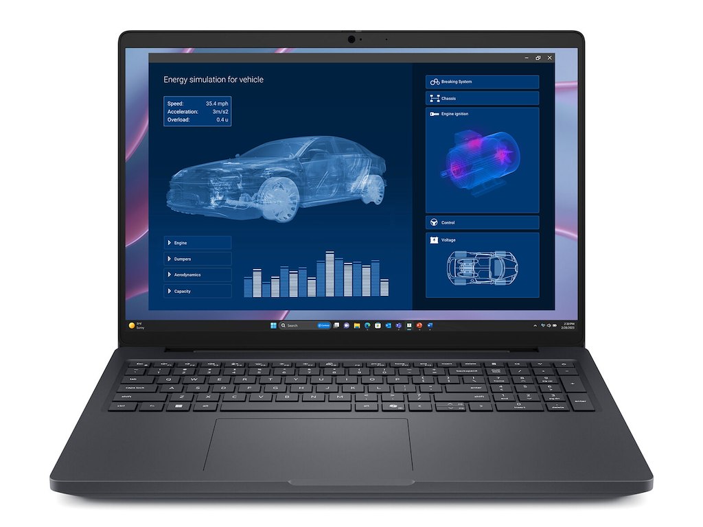 DELL Pro Max 16 MC16255 Copilot+ PC AMD Ryzen AI 7 PRO 350 Laptop 40,6 cm (16") Full HD+ 32 GB LPDDR5x-SDRAM 1 TB SSD NVIDIA RTX PRO 1000 Blackwell Wi-Fi 7 (802.11be) Windows 11 Pro Nordisk Sort