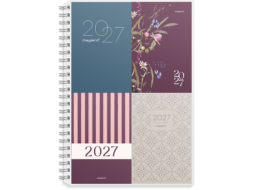 Kalender, 2027, A5 International Uge, 4 illustrationer, 1 uge pr. opslag, Mayland