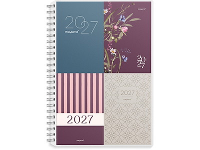 Kalender, 2027, A5 International Uge, 4 illustrationer, 1 uge pr. opslag, Mayland