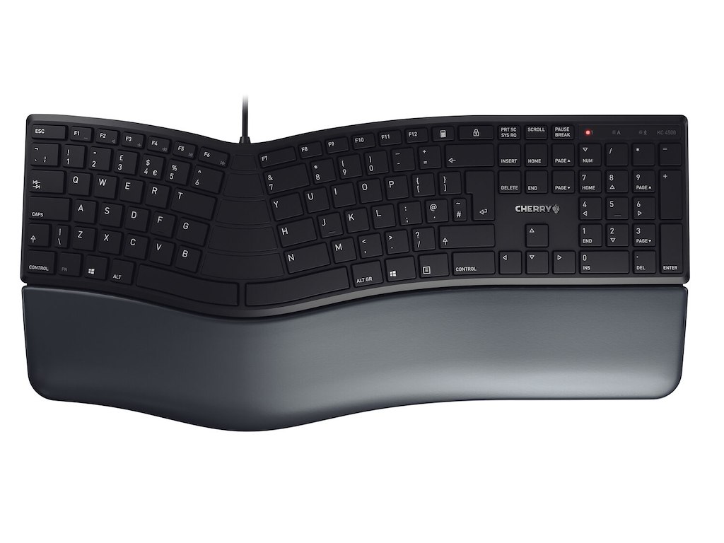 CHERRY KC 4500 ERGO tastatur Universel USB QWERTY UK engelsk Sort