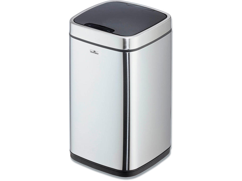 Affaldsspand, Bevægelsessensor, 12 liter, Stål-Sort, Durable NO TOUCH 