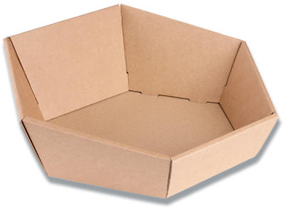 Gavekurv, 6- kantet, Brun,  31x31x10 cm, 1 stk