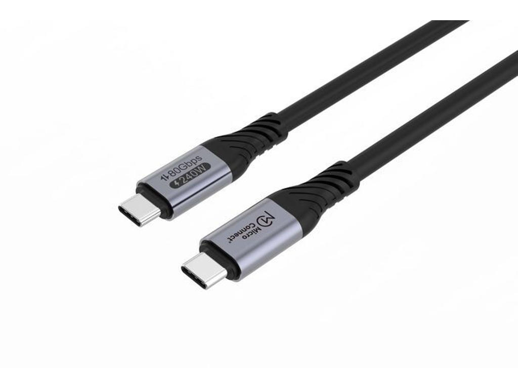 Microconnect USB4CC05-240W-80GBPS USB-kabel USB4 Gen 3x2 0,5 m USB C Sort